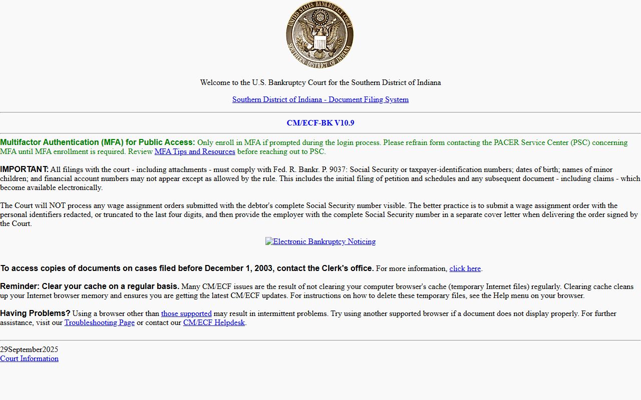 Perry County court dockets federal bankruptcy CM ECF system