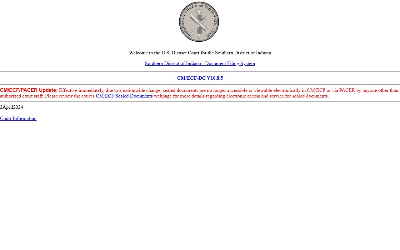 Perry County court dockets federal district CM ECF system