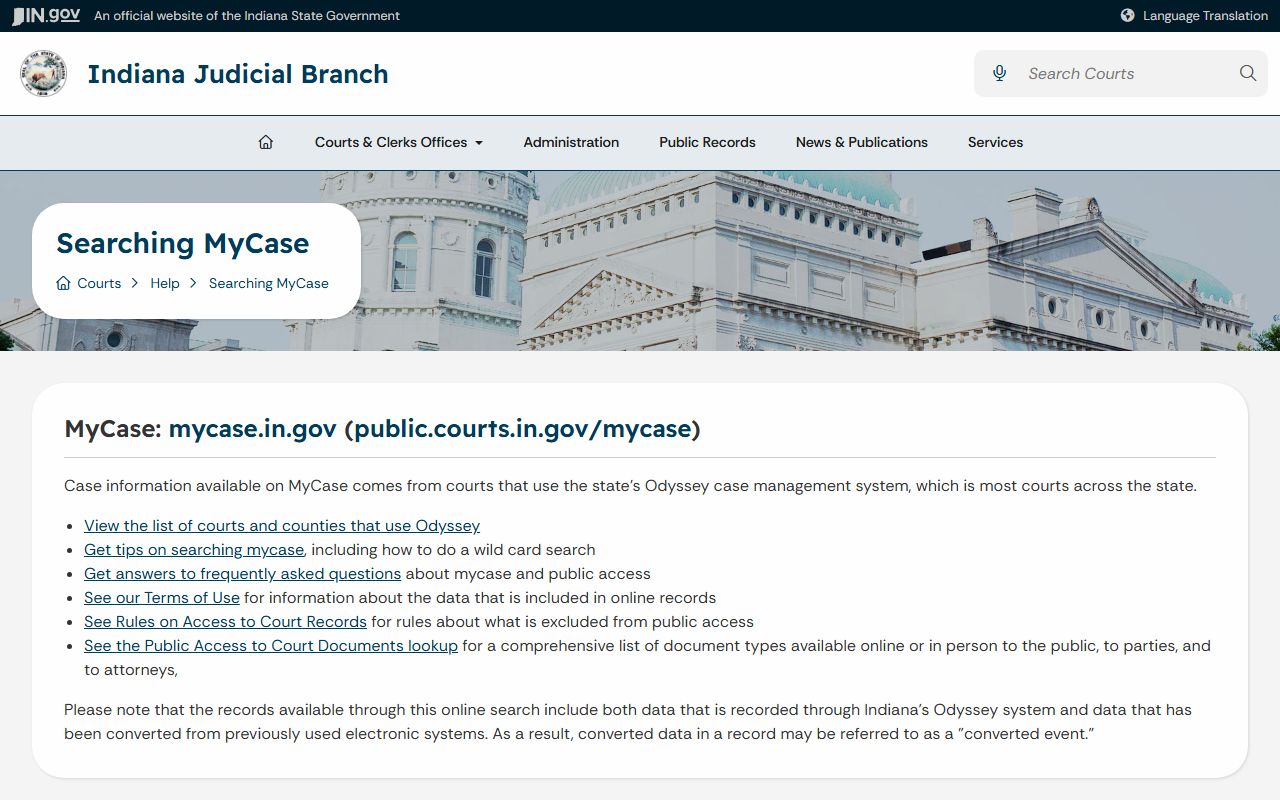 Perry County court records MyCase help and document access