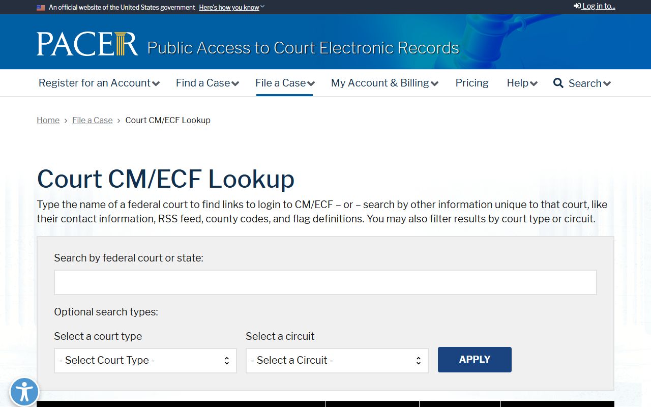 Perry County Circuit Court records PACER federal court lookup