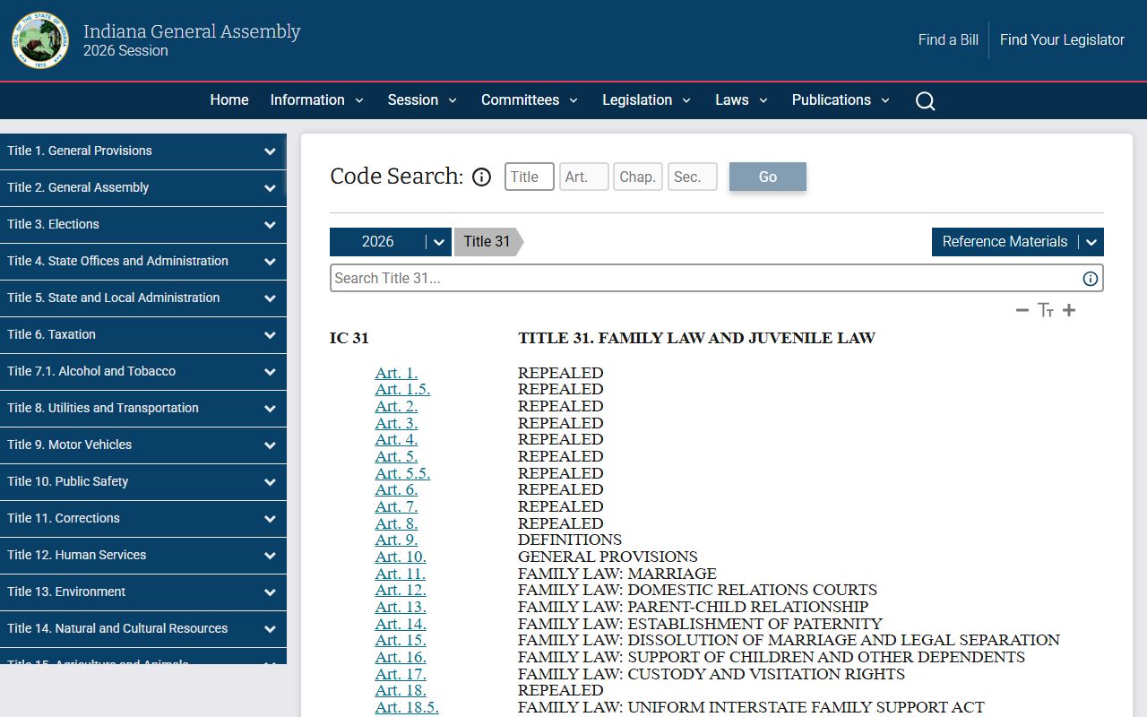 Perry County marriage and divorce records Indiana family law statutes
