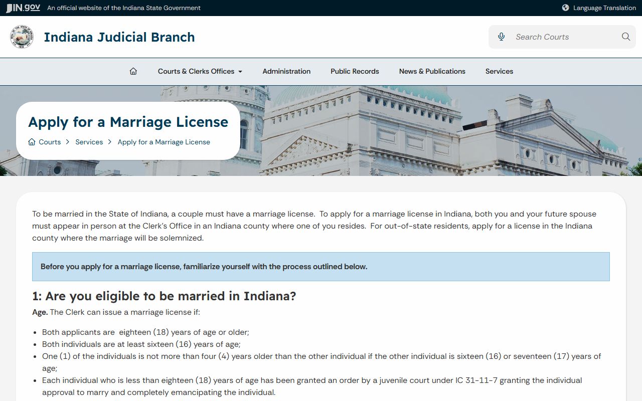 Perry County marriage records Indiana marriage license instructions